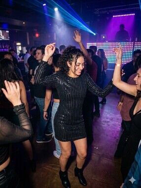 Black Sequin Mini Dress